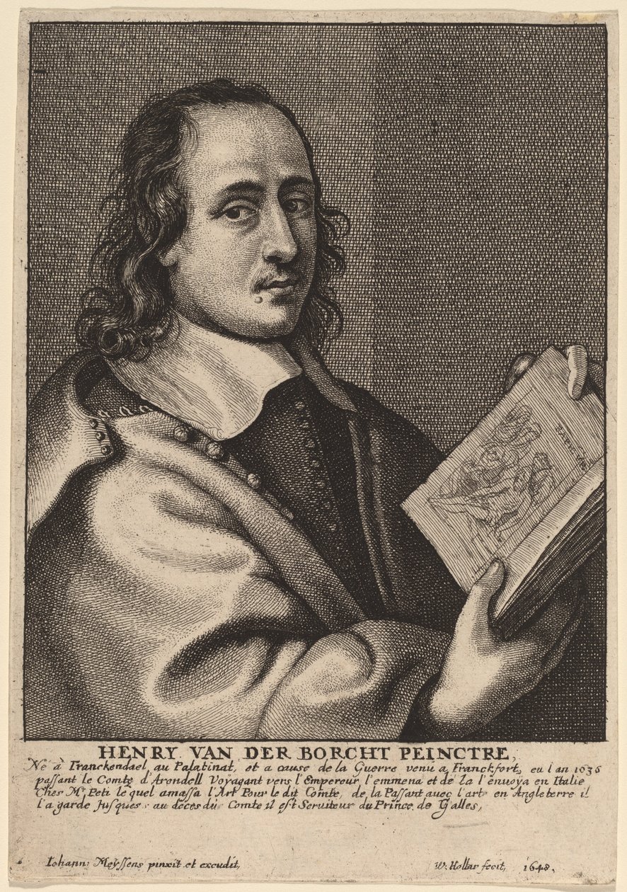 Henry van der Borcht, malíř od Wenceslaus Hollar after Joannes Meyssens
