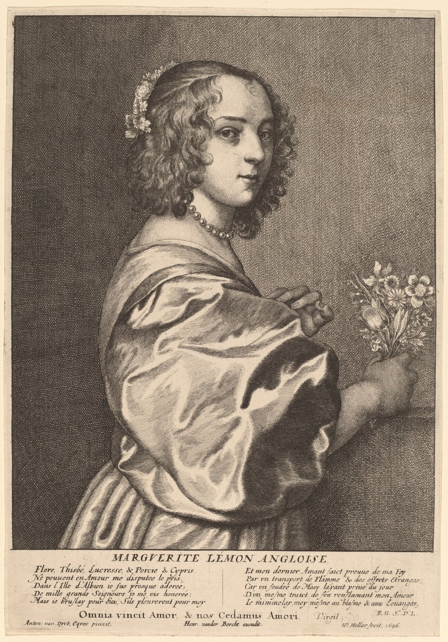 Margaret Lemonová od Wenceslaus Hollar after Sir Anthony van Dyck