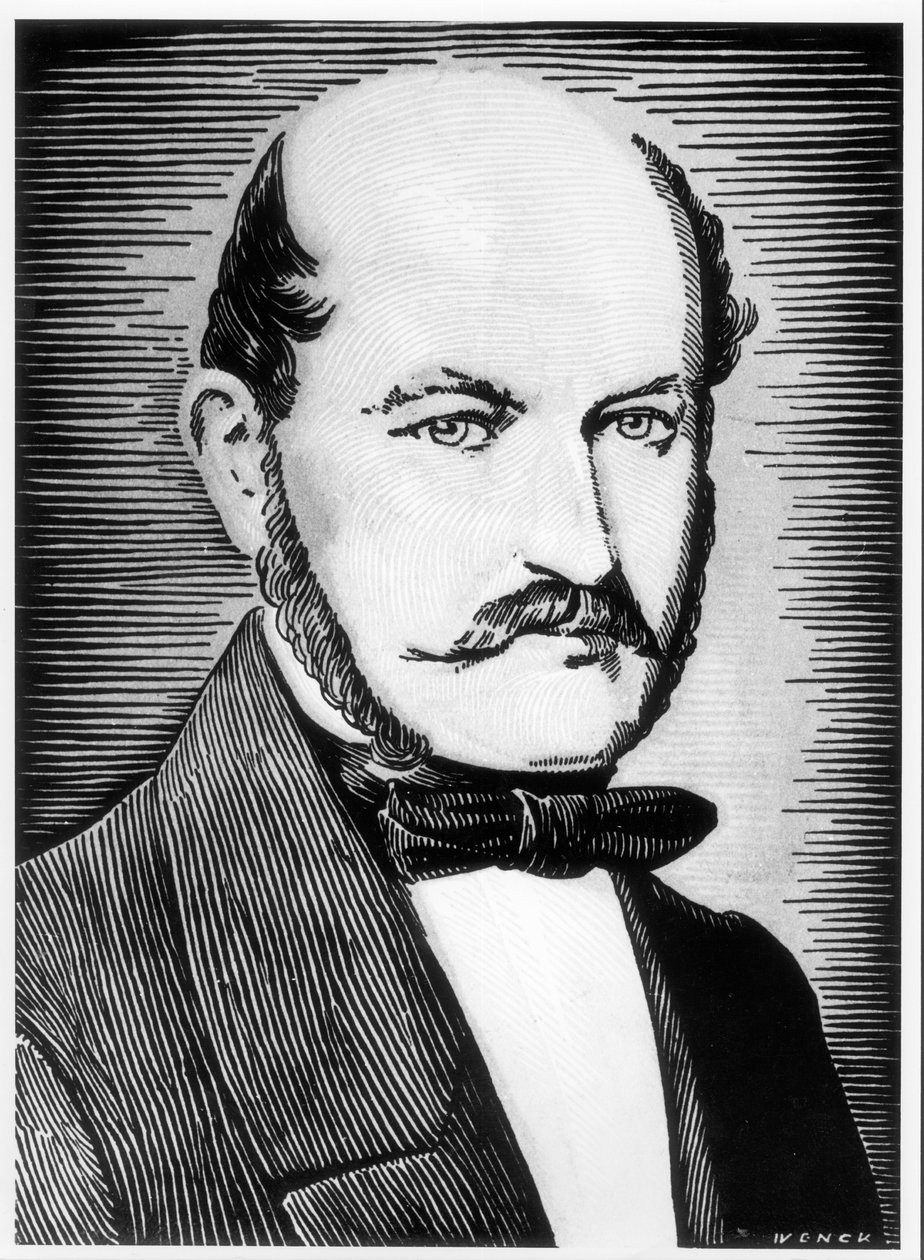 Portrét Ignacze Semmelweisse (1818-1865) (černobílá fotografie) od Wenck