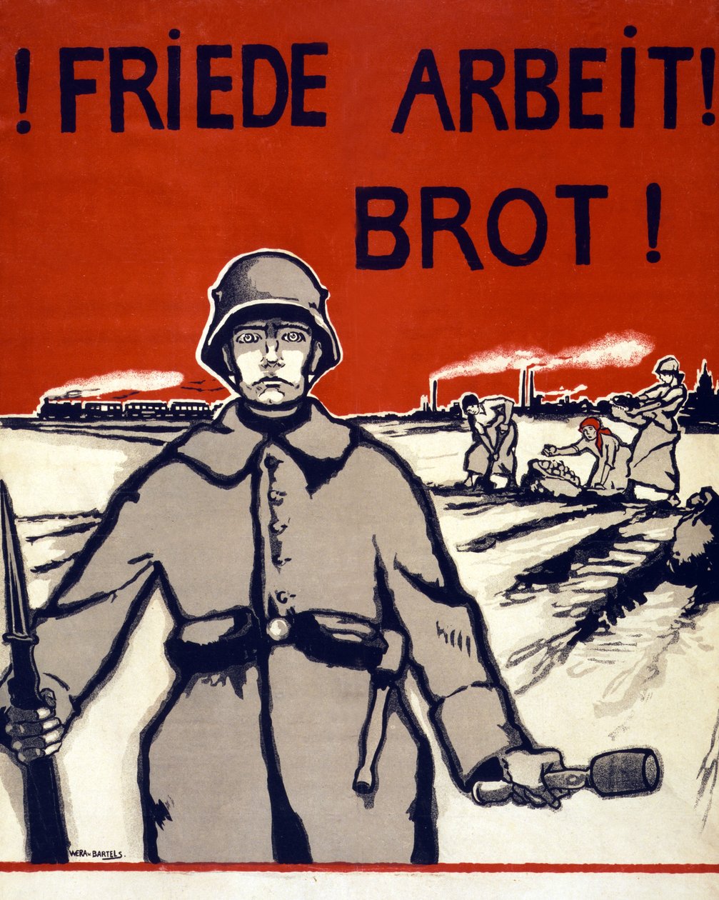 Mír, práce, chléb! Pub. Německo kolem roku 1918 od Wera von Bartels