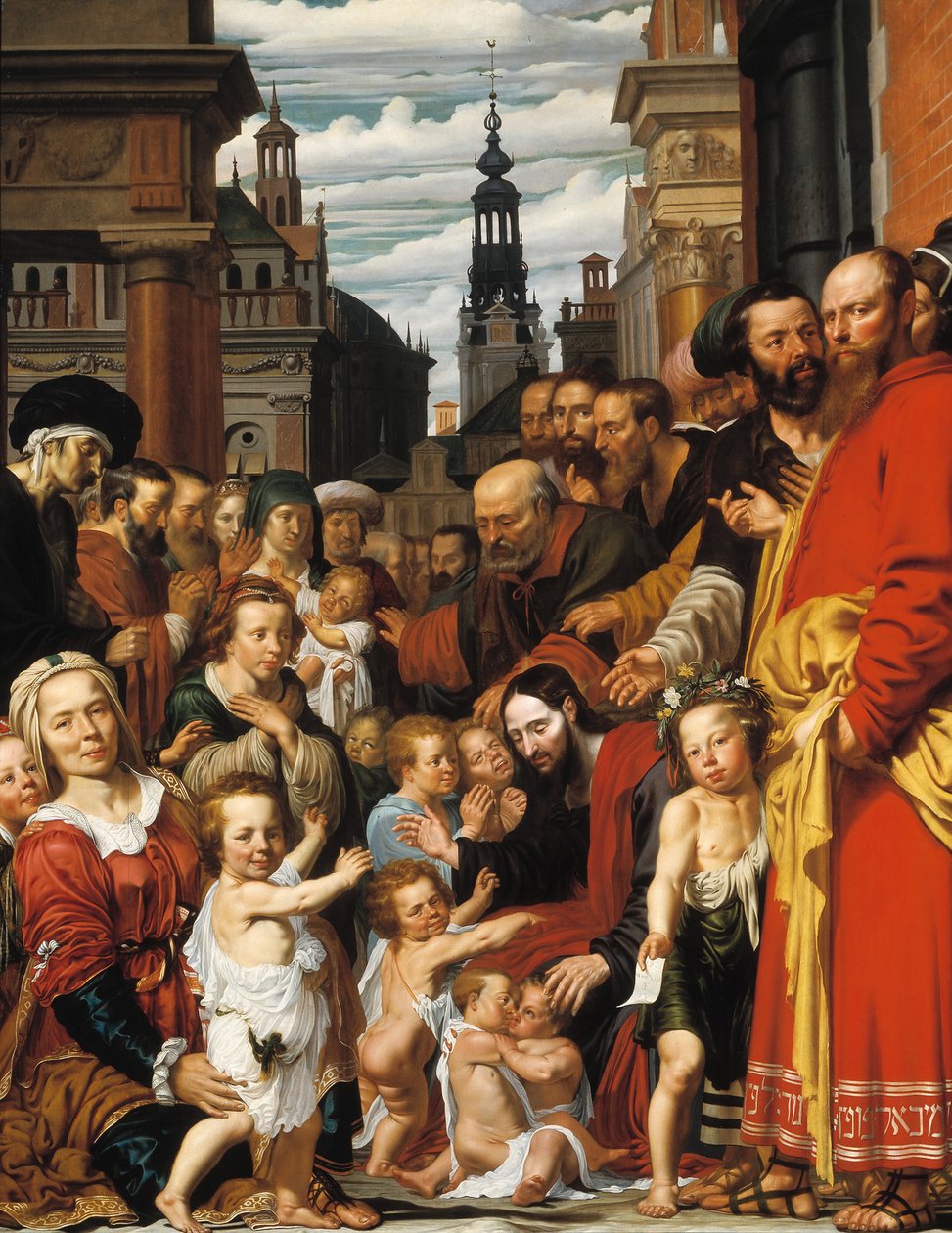 "Nechte malé děti přicházet ke mně"" Ježíš vítá děti - obraz Wernera Jacobsze van den Valckerta (kolem 1585-cca 1635) 1620 Museum Catharijneconvent, Utrecht Německo od Werner Jacobsz van den Valckert