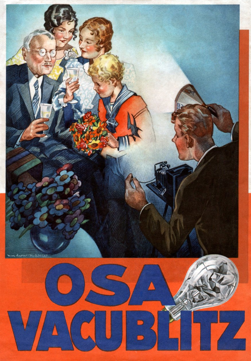Reklama na značku OSRAM, cca 1935 (ilustrace) od Werner von Axster Heudtlass