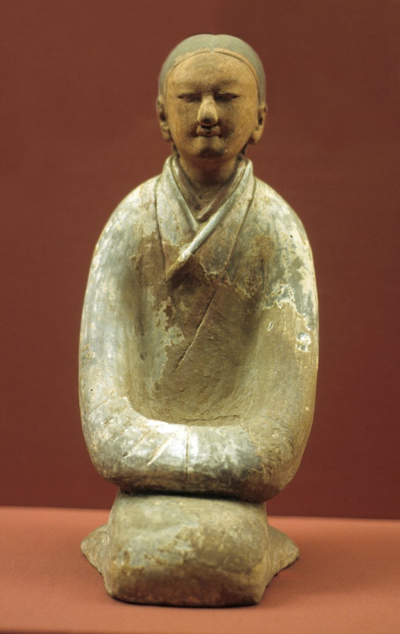 Žena sedící na patách, 206 př.nl-8 našeho letopočtu od Western Han Dynasty Chinese School