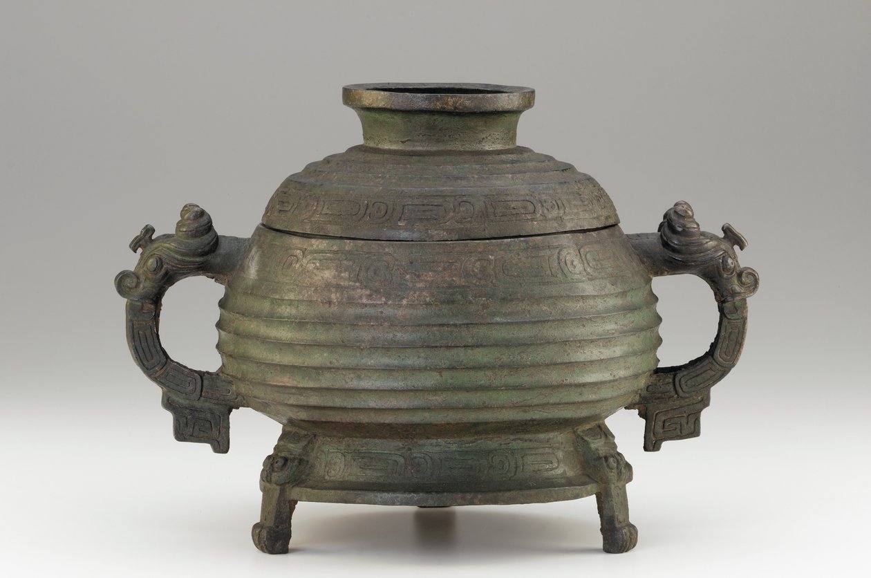 Nádoba (Kuei) a kryt, 9.-8. století před naším letopočtem (bronz) od Western Zhou Dynasty Chinese School