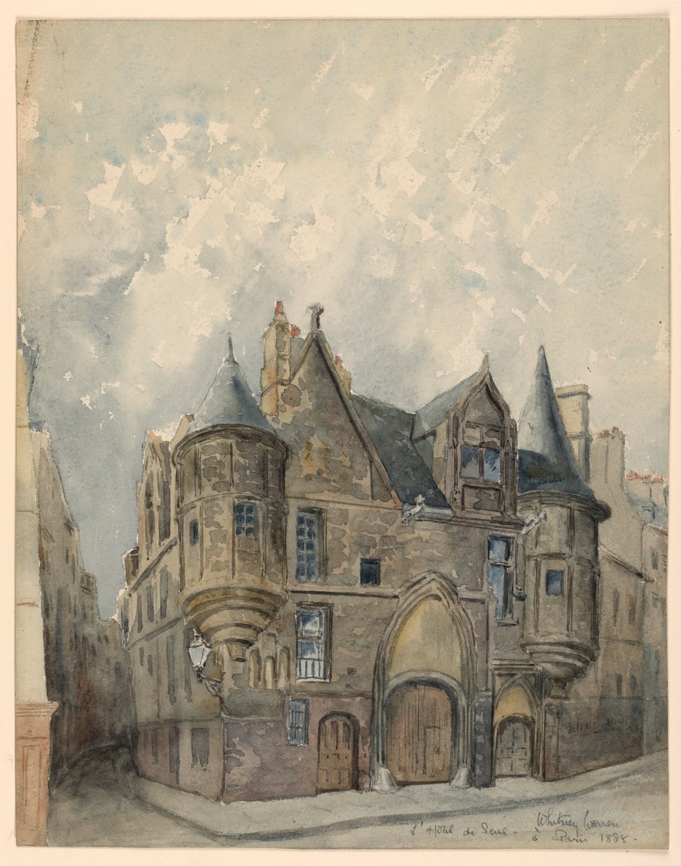 Kresba, Hotel de Sens, Paříž, 1888 od Whitney Warren Jr.
