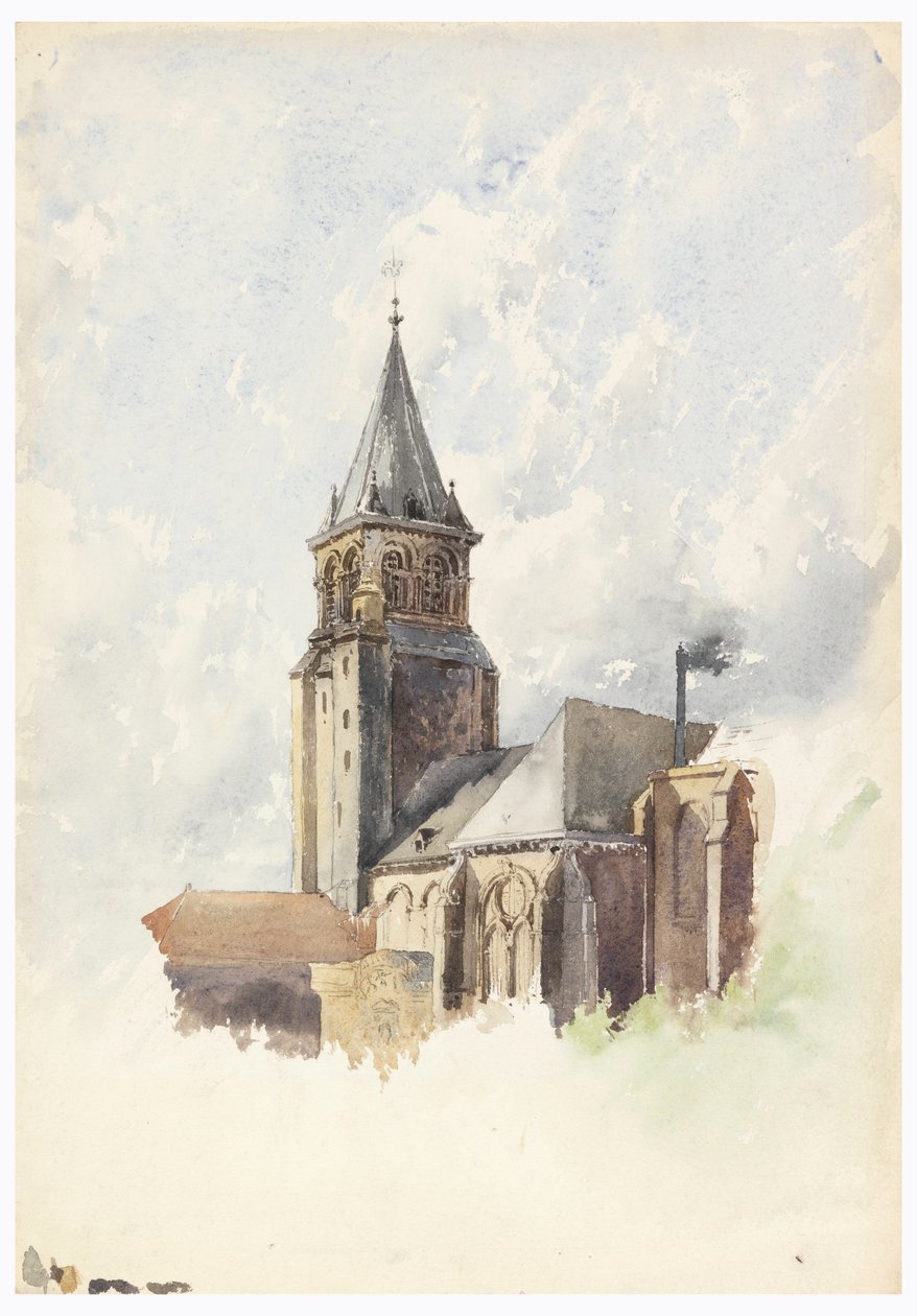 Kresba, Saint Germain-des-Prés, Paříž, asi 1887 od Whitney Warren Jr.