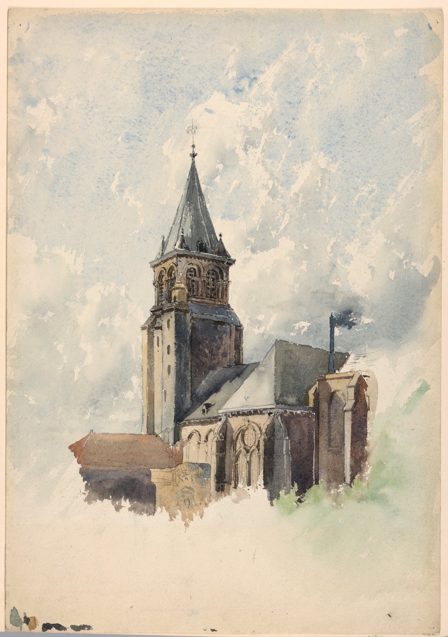 Kresba, Saint Germain-des-Prés, Paříž, asi 1887 od Whitney Warren Jr.