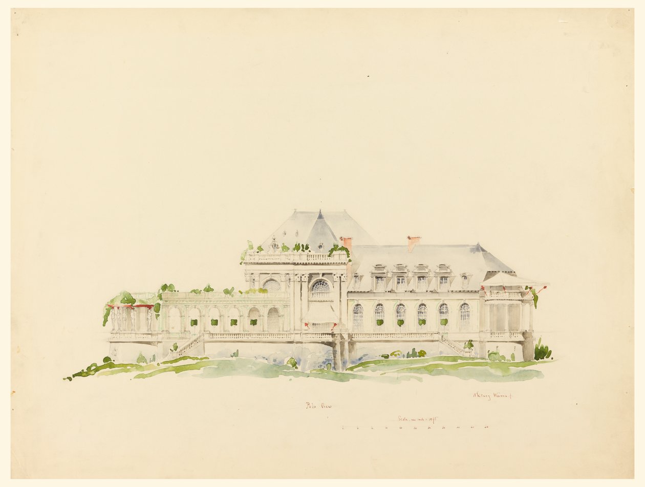 Nadmořská výška směrem k Polo Grounds, Clubhouse, Newport, Rhode Island a Golf Club od Whitney Warren Jr.