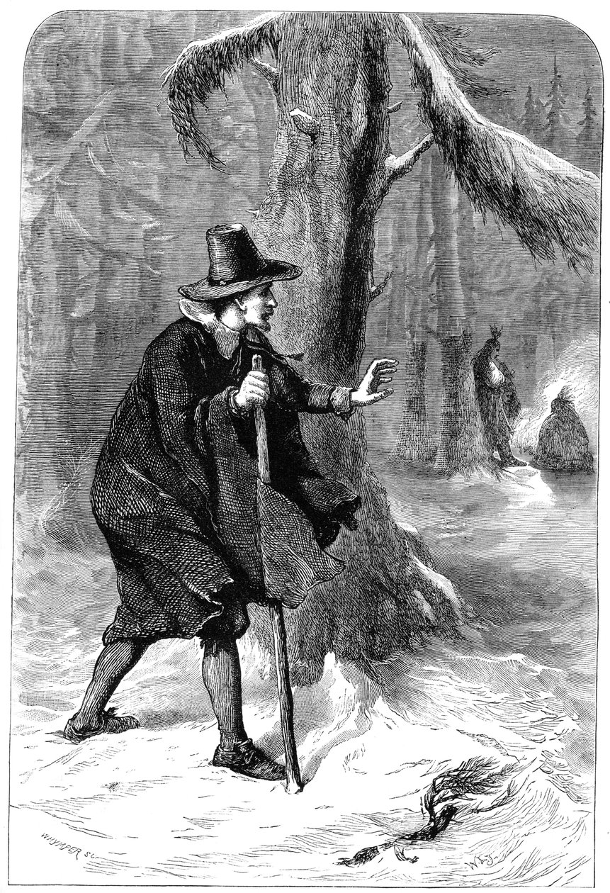 Roger Williams v lese, Amerika, c1630 c1880 od Whymper