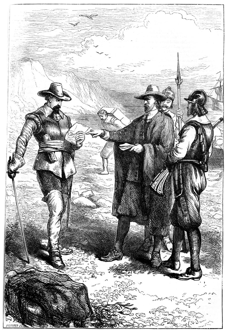 Samuel Gortons přistání v Americe, c1636 c1880. od Whymper