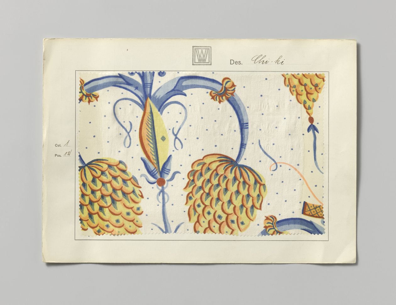 Ocel s potištěnou stranou, design Chi-ki od Wiener Werkstätte