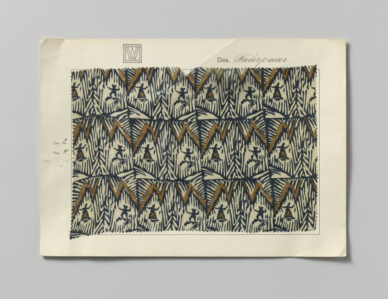 Ocel s potištěnou stranou, design Tanzpaar od Wiener Werkstätte