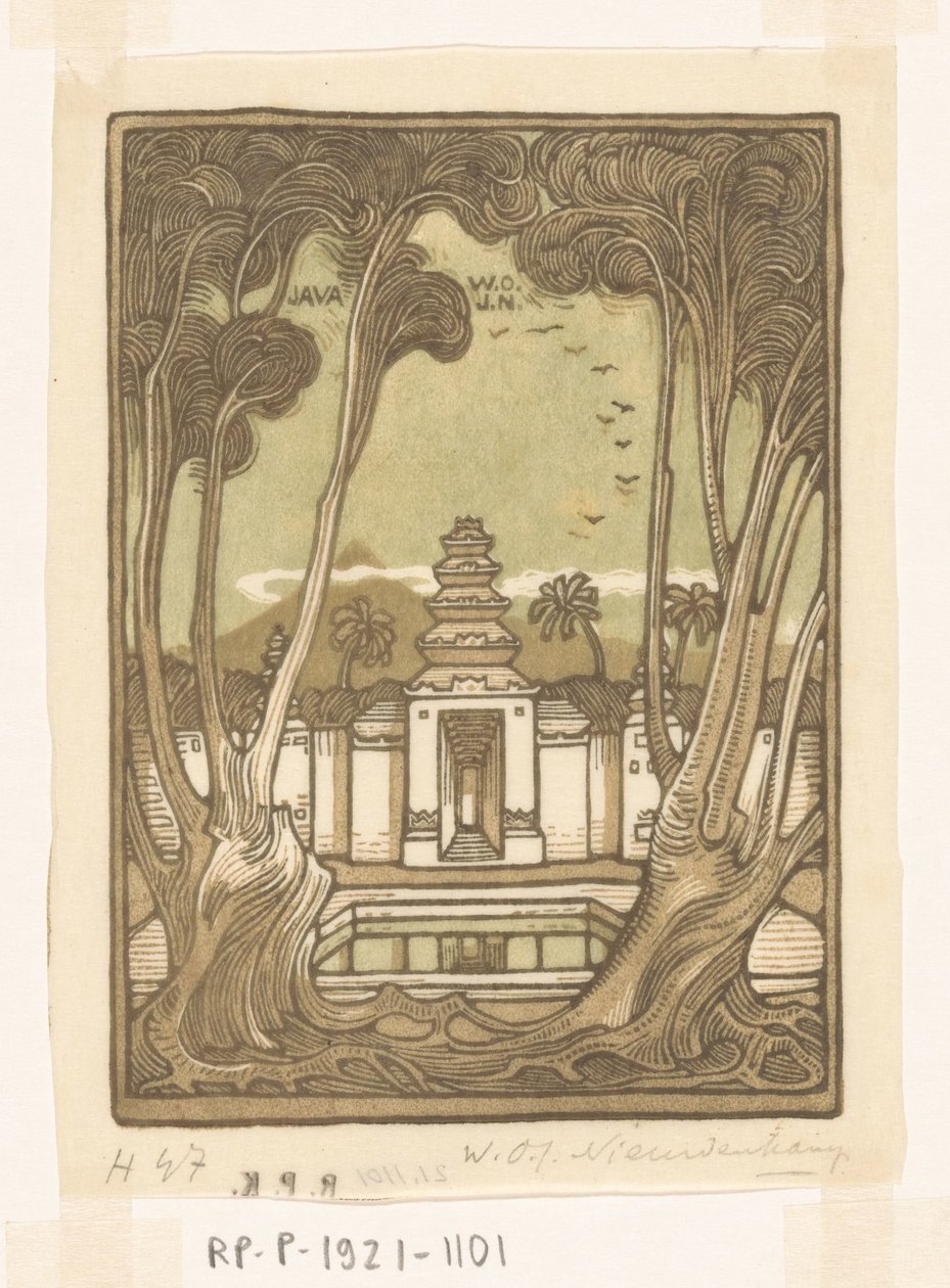 Hřbitov v Jogyakartě na Jávě Holy Cemetery, Java (původní název) od Wijnand Otto Jan Nieuwenkamp (signed by artist)
