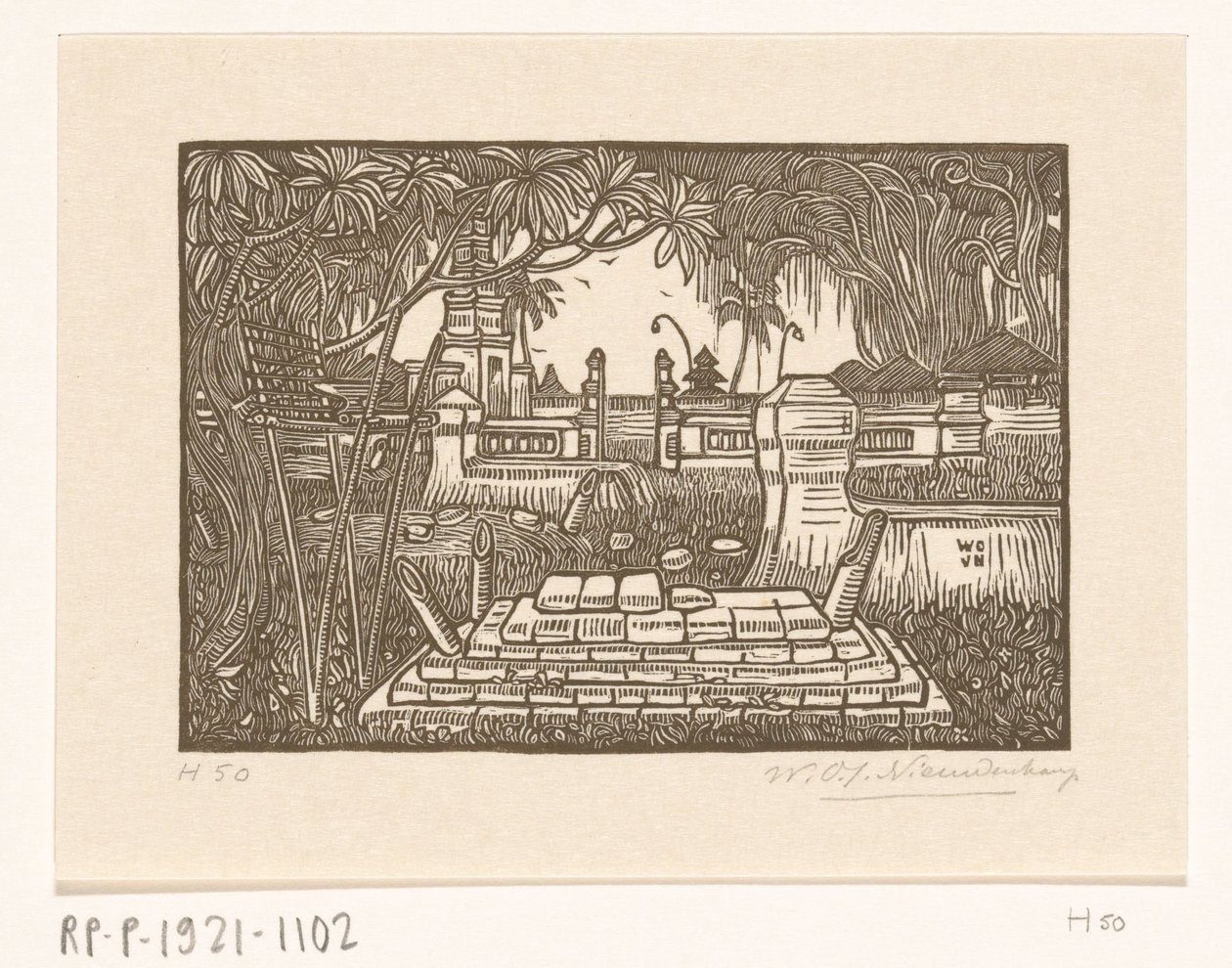 Hřbitov v Singaraja na Bali Hřbitov na Bali od Wijnand Otto Jan Nieuwenkamp (signed by artist)