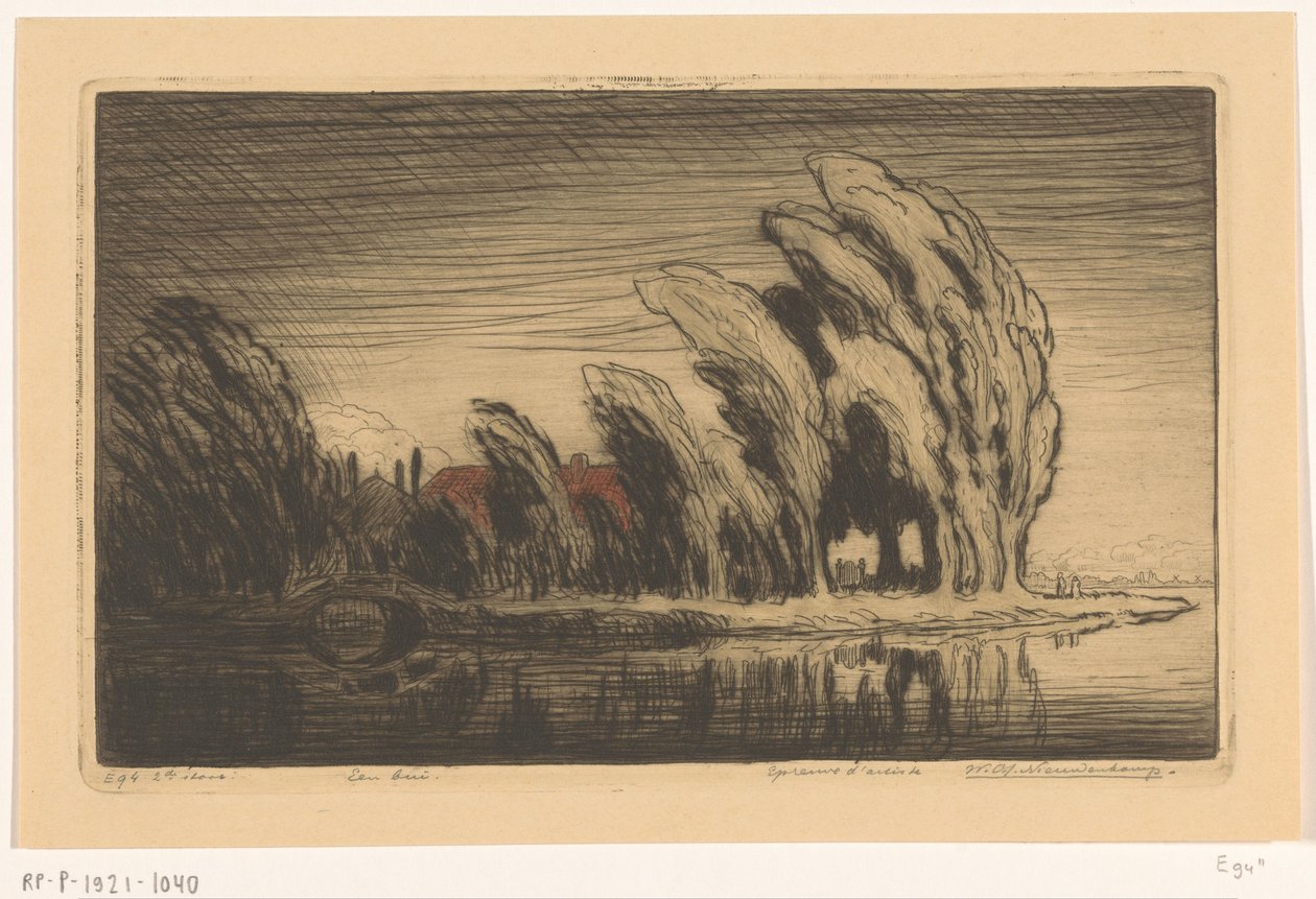 Farma na vodě v bouři A Storm (původní název) od Wijnand Otto Jan Nieuwenkamp (signed by artist)
