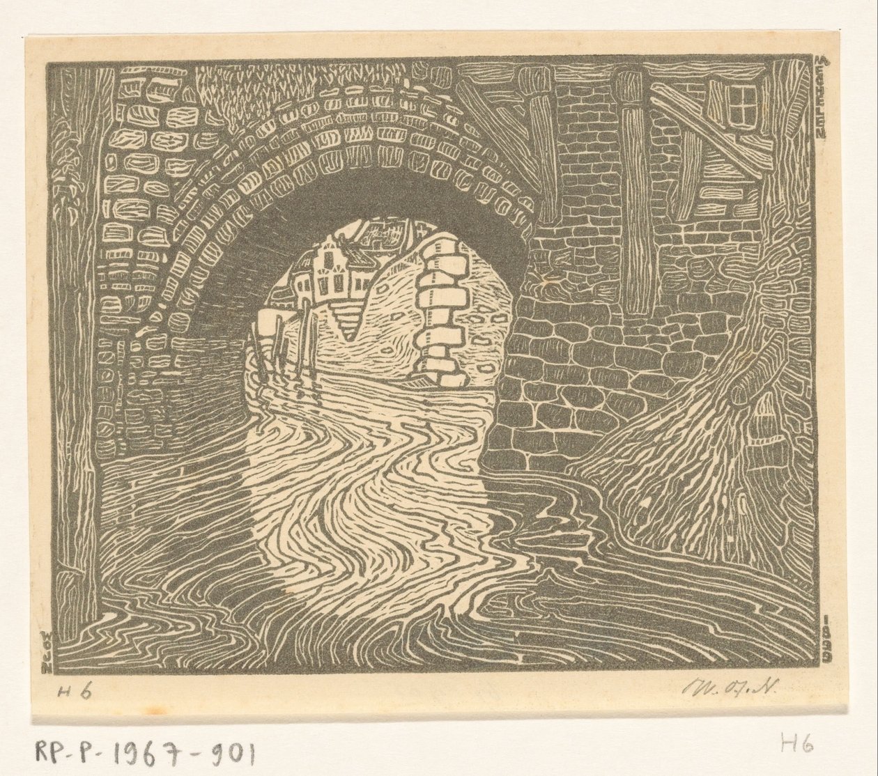 Bridge in Mechelen (původní název) od Wijnand Otto Jan Nieuwenkamp (signed by artist)