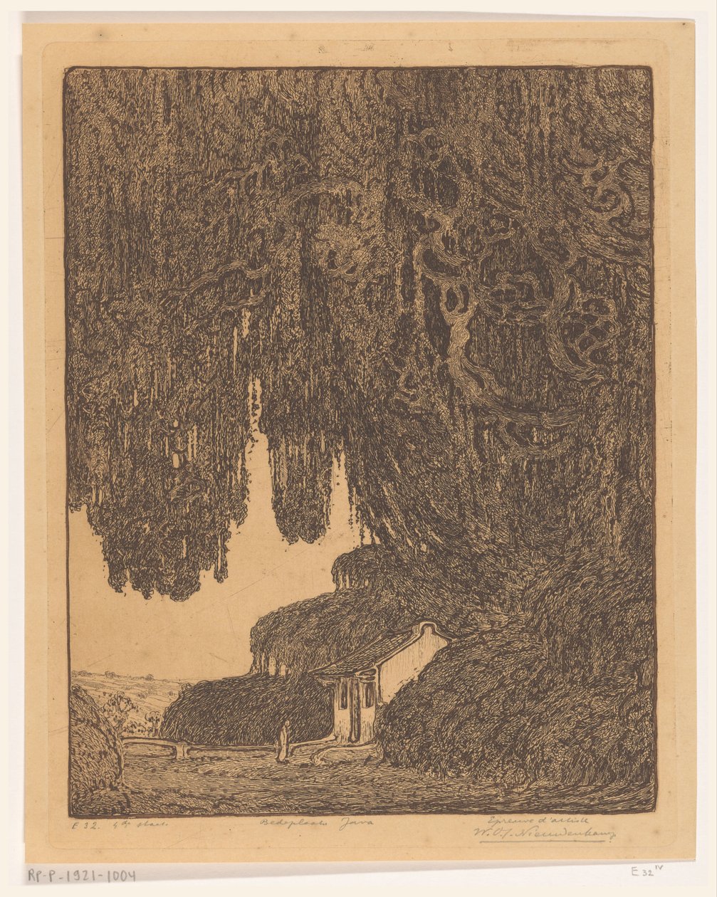 Čínská kaple poblíž Semarang na Jávě Čínské místo uctívání (původní název) od Wijnand Otto Jan Nieuwenkamp (signed by artist)