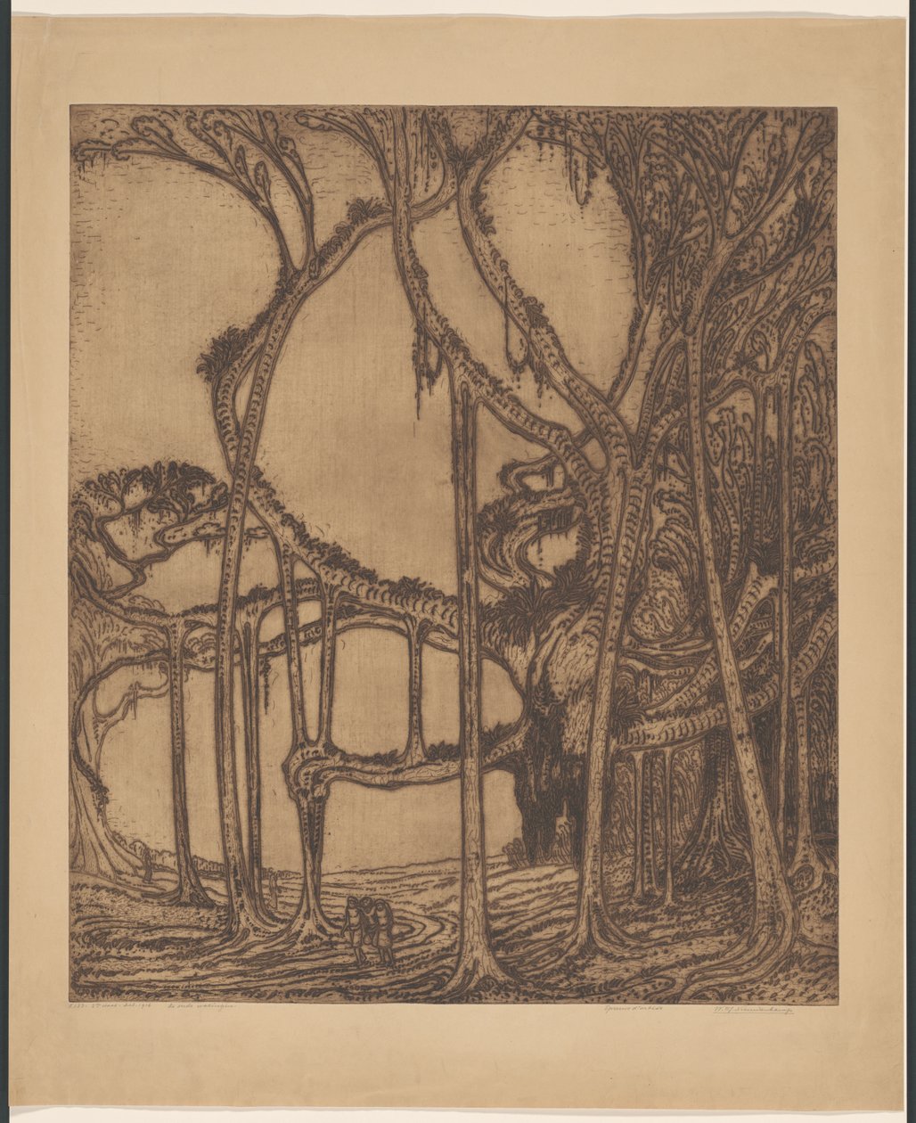 Starý waringin (původní název na objektu) od Wijnand Otto Jan Nieuwenkamp (signed by artist)