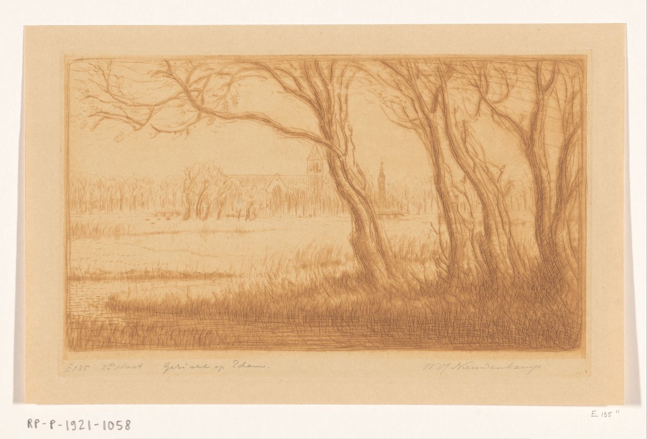 Pohled na Edam (původní název) od Wijnand Otto Jan Nieuwenkamp (signed by artist)