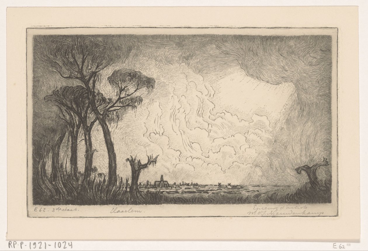 Pohled na Haarlem (původní název) od Wijnand Otto Jan Nieuwenkamp (signed by artist)