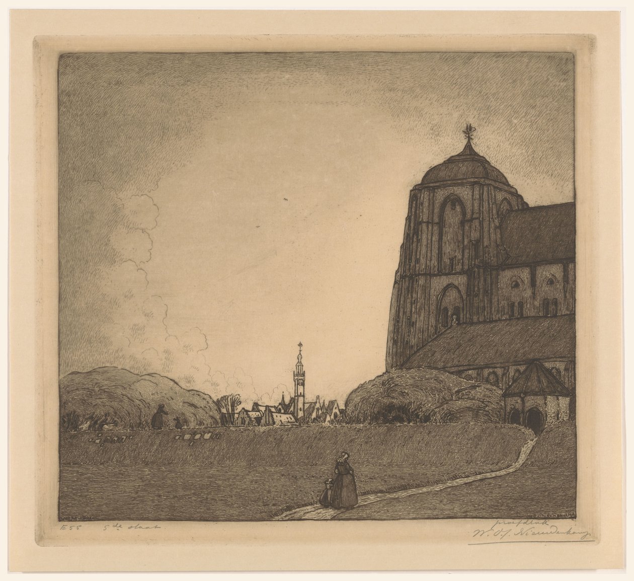 Pohled na Veere (původní název) od Wijnand Otto Jan Nieuwenkamp (signed by artist)