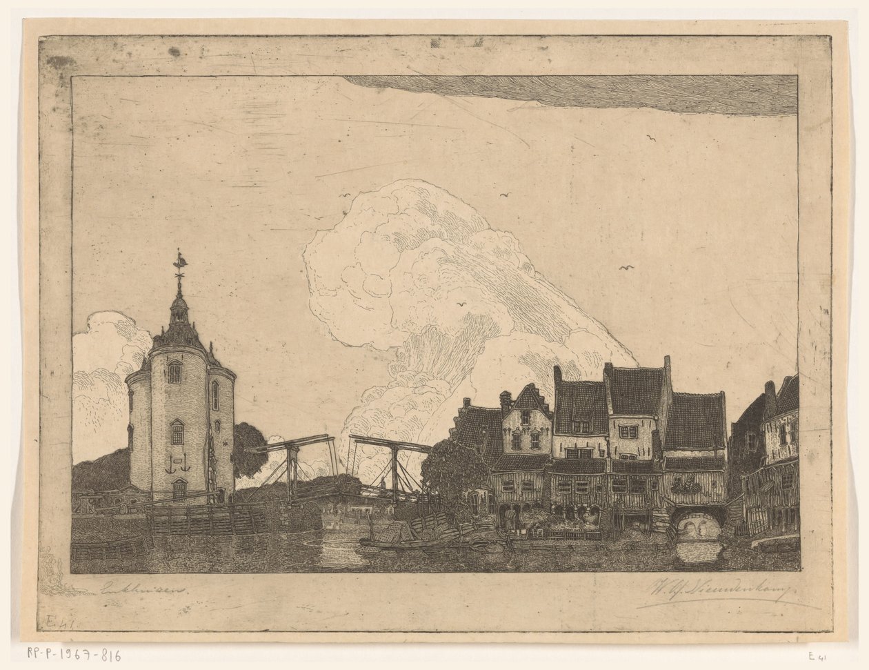 Přístav v Enkhuizenu (původní název) od Wijnand Otto Jan Nieuwenkamp (signed by artist)