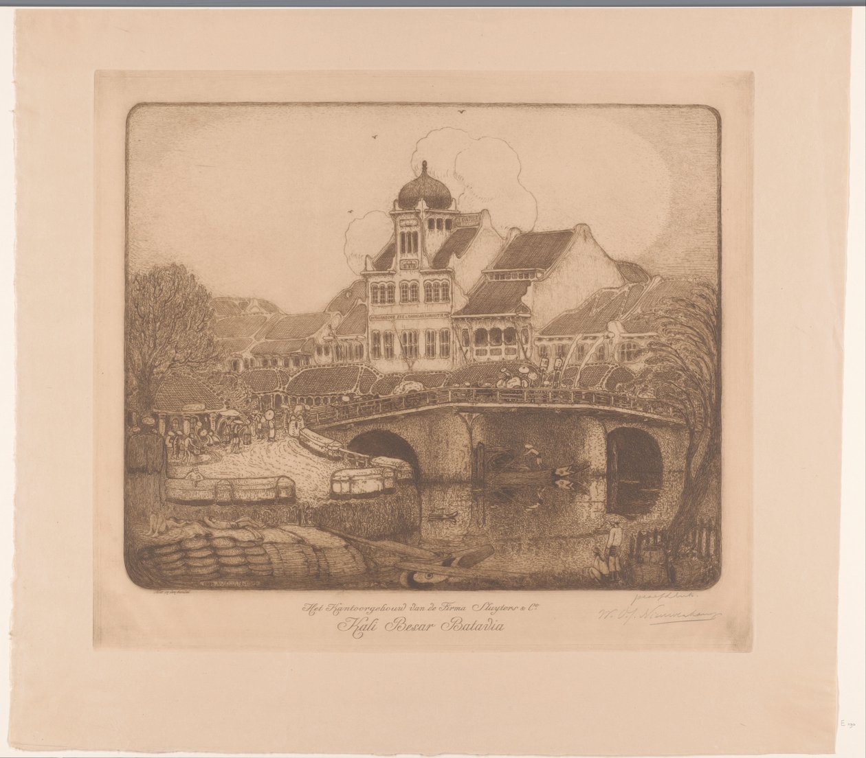 Administrativní budova firmy Firma Sluyters & Co. Kali Besar Batavia (původní název na objektu) od Wijnand Otto Jan Nieuwenkamp (signed by artist)