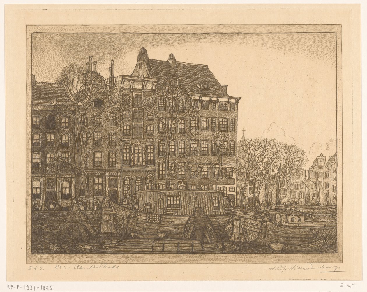 Domy na Prins Hendrikkade v Amsterdamu Prins Hendrikkade (původní název) od Wijnand Otto Jan Nieuwenkamp (signed by artist)