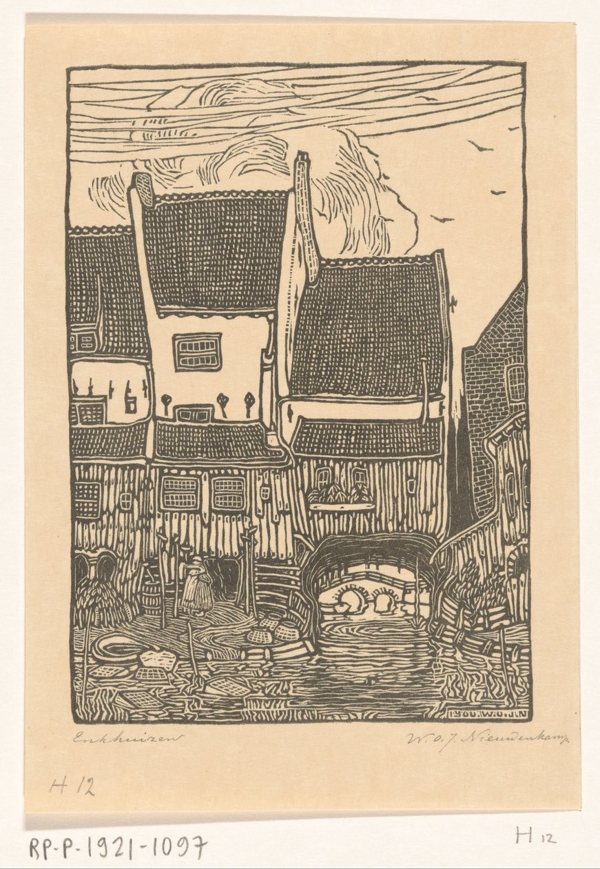 Domy v přístavu Enkhuizen Staré domy, Enkhuizen (původní název) od Wijnand Otto Jan Nieuwenkamp (signed by artist)