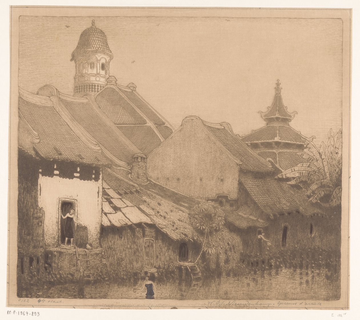 Domy na vodě v Semarangu V kampong, Semarang (původní název) od Wijnand Otto Jan Nieuwenkamp (signed by artist)