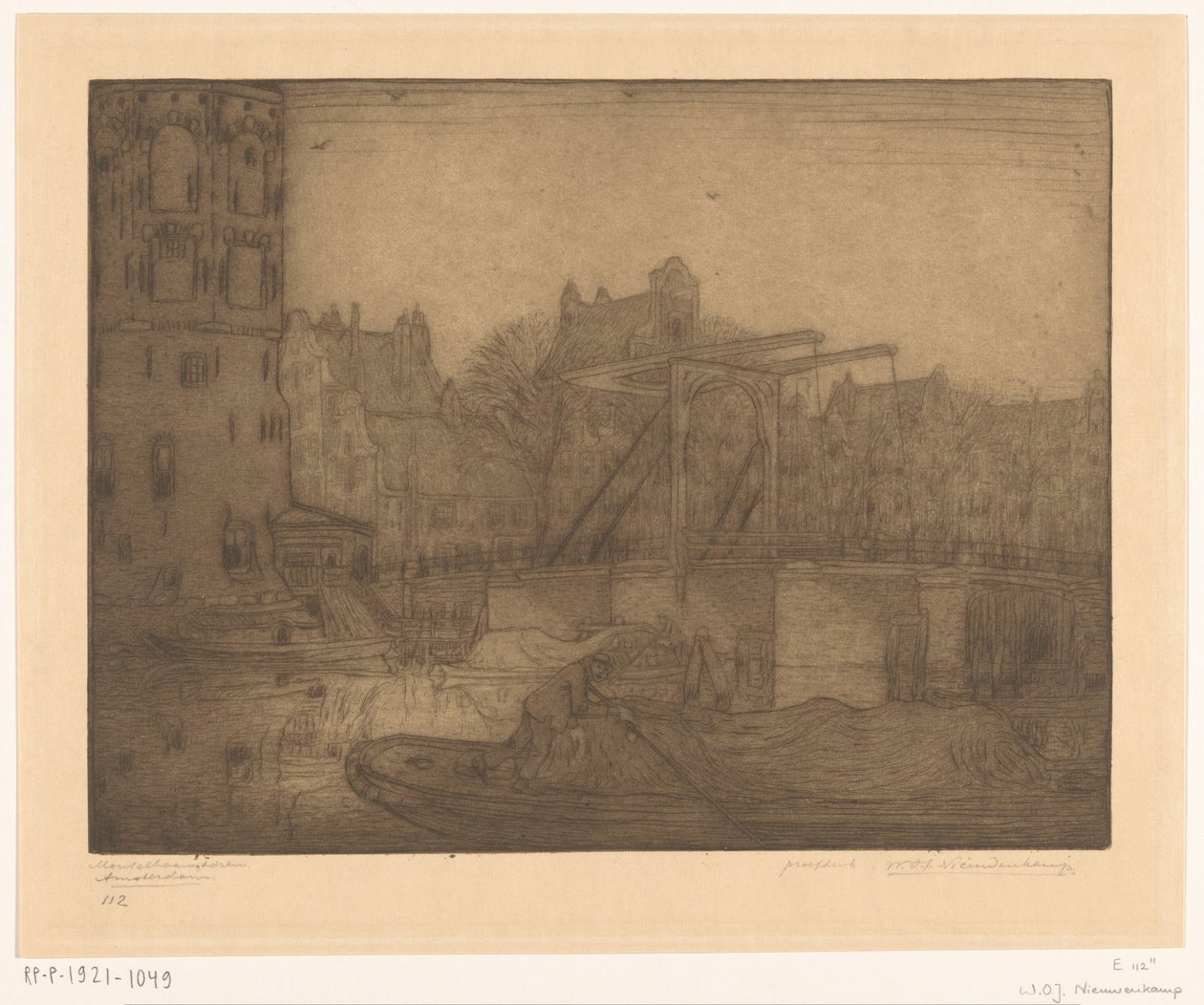Montelbaanstoren, Amsterdam (původní název) od Wijnand Otto Jan Nieuwenkamp (signed by artist)