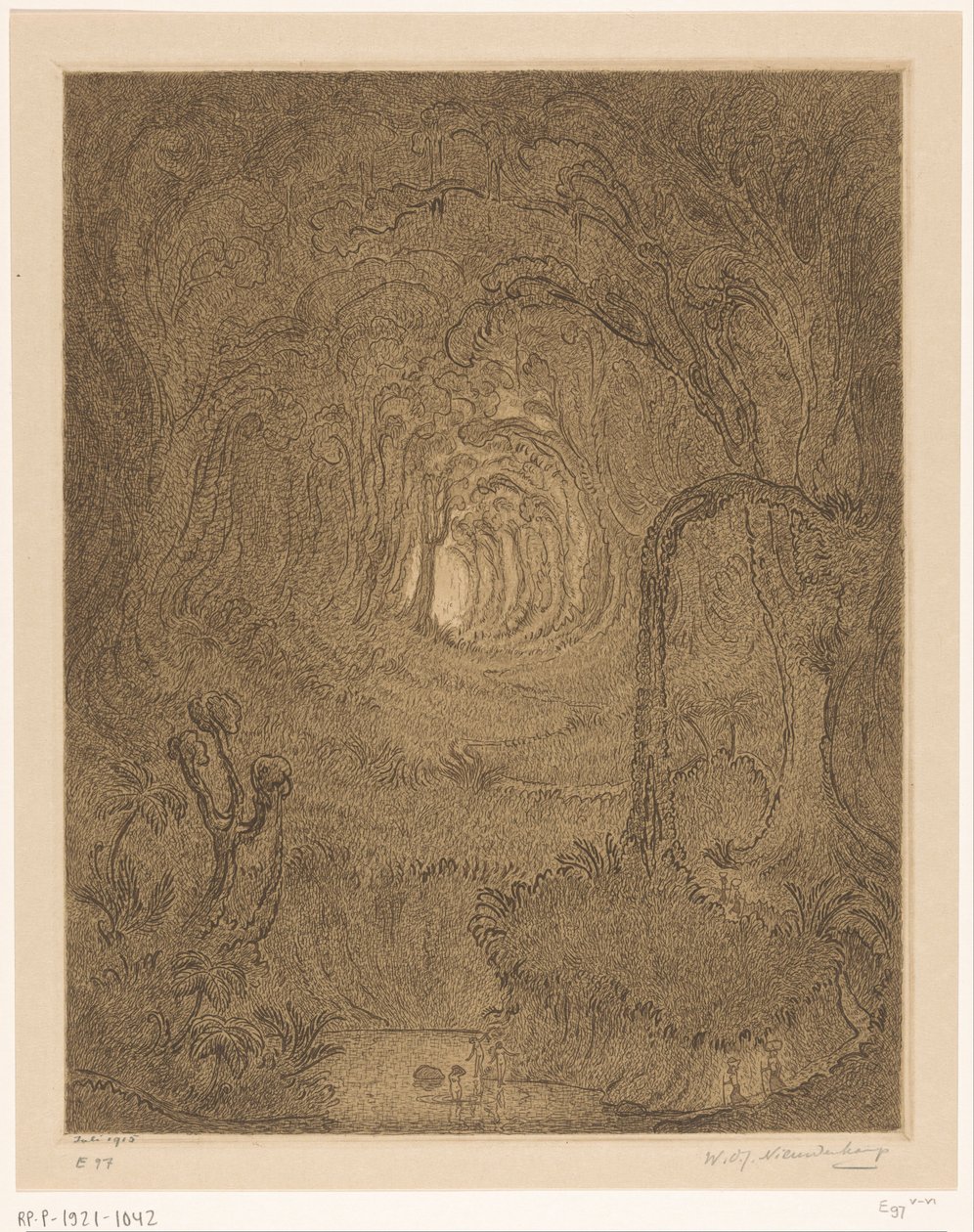 Džungle na Jávě V džungli (původní název) od Wijnand Otto Jan Nieuwenkamp (signed by artist)