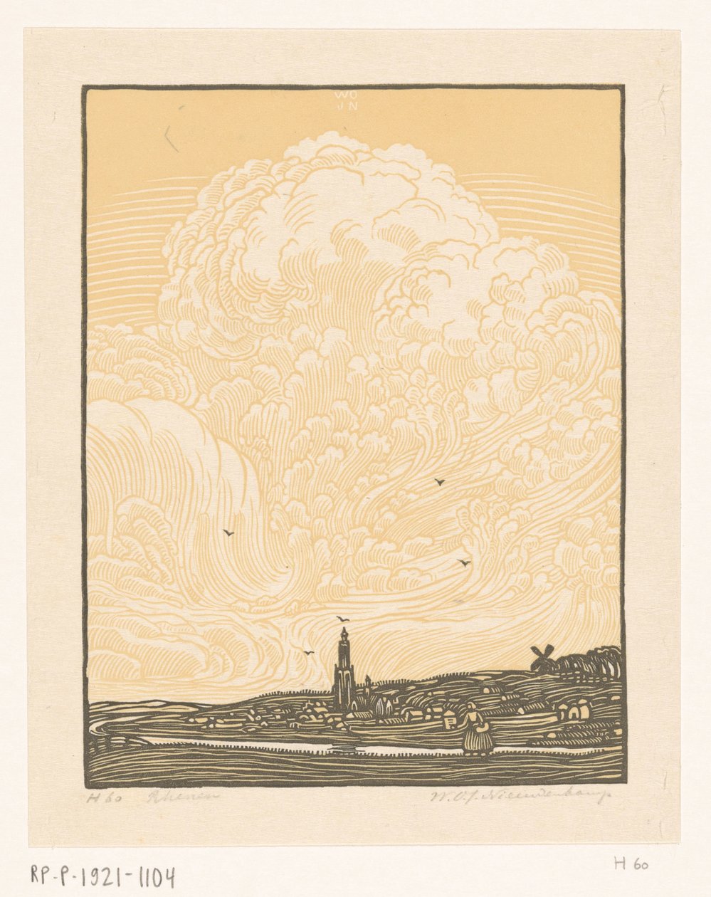 Rhenen (původní název na objektu) od Wijnand Otto Jan Nieuwenkamp (signed by artist)