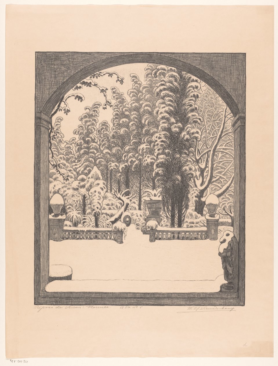Zbytek biskupů: Florencie (původní název na předmětu) od Wijnand Otto Jan Nieuwenkamp (signed by artist)