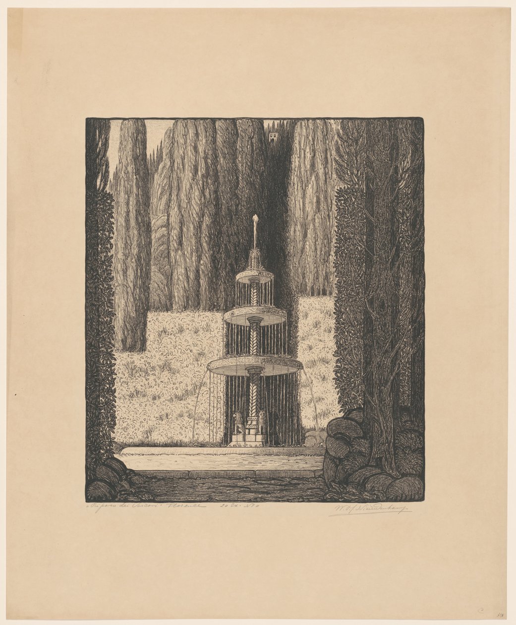 Zbytek biskupů Florencie (původní název na objektu) od Wijnand Otto Jan Nieuwenkamp (signed by artist)