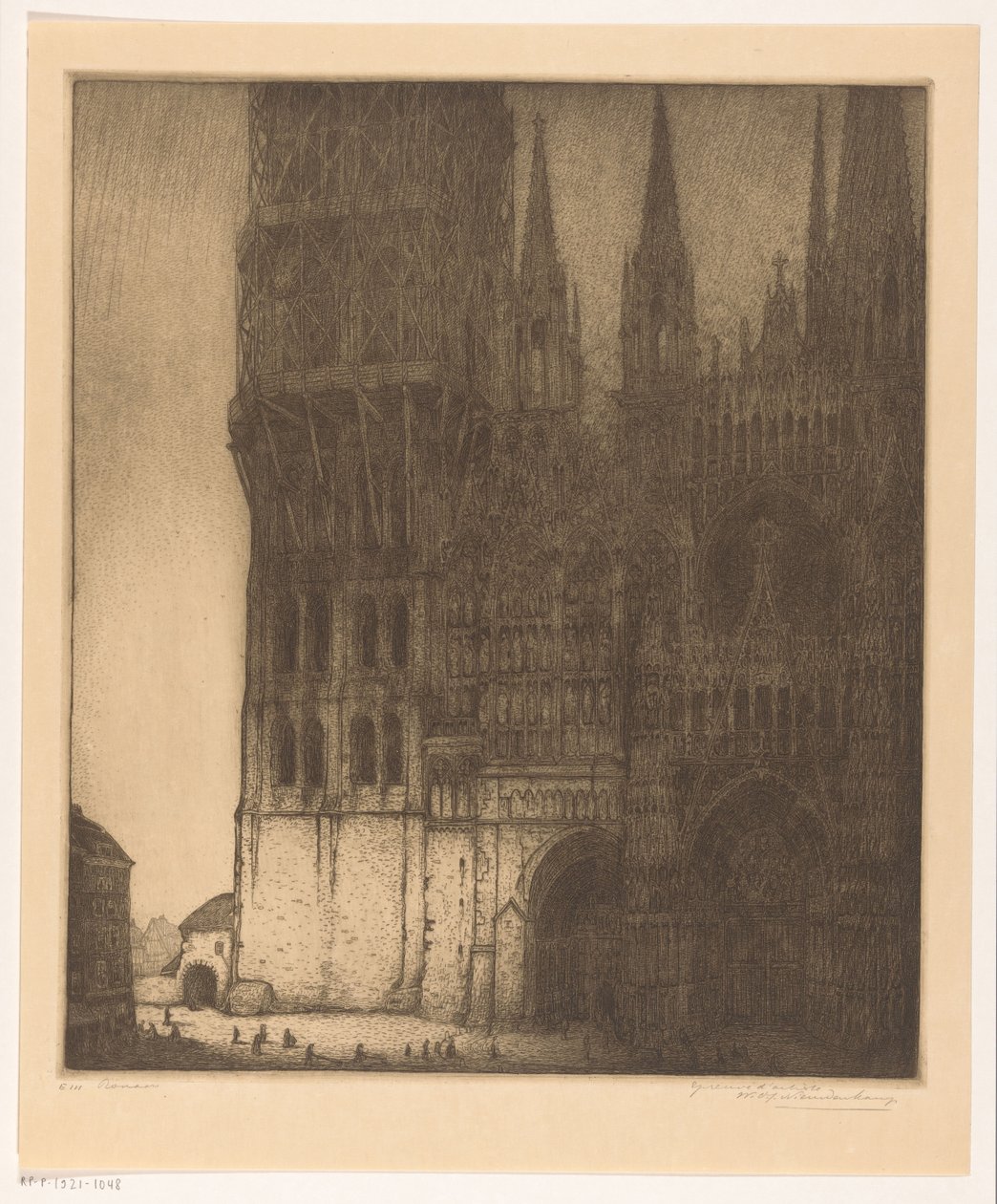 Fasáda katedrály Panny Marie v Rouenu Rouen (původní název) od Wijnand Otto Jan Nieuwenkamp (signed by artist)