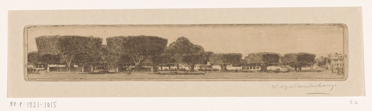 Waringin stromy v zahradě sultánova paláce v Jogyakartě Náměstí v Jogjakarta (původní název) od Wijnand Otto Jan Nieuwenkamp (signed by artist)