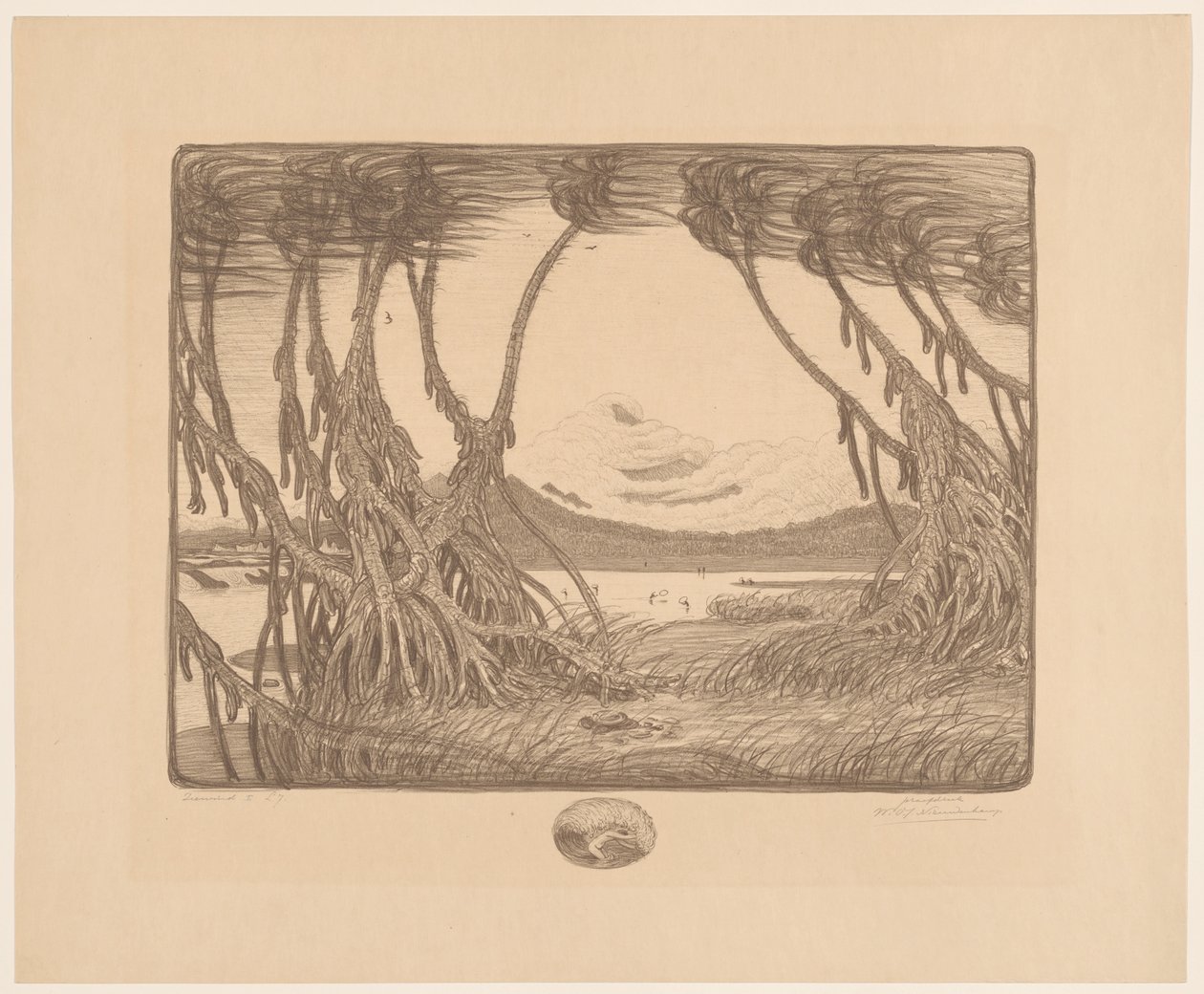 Mořský vánek, jižní pobřeží Jávy Sea Wind I (původní název na objektu) od Wijnand Otto Jan Nieuwenkamp (signed by artist)