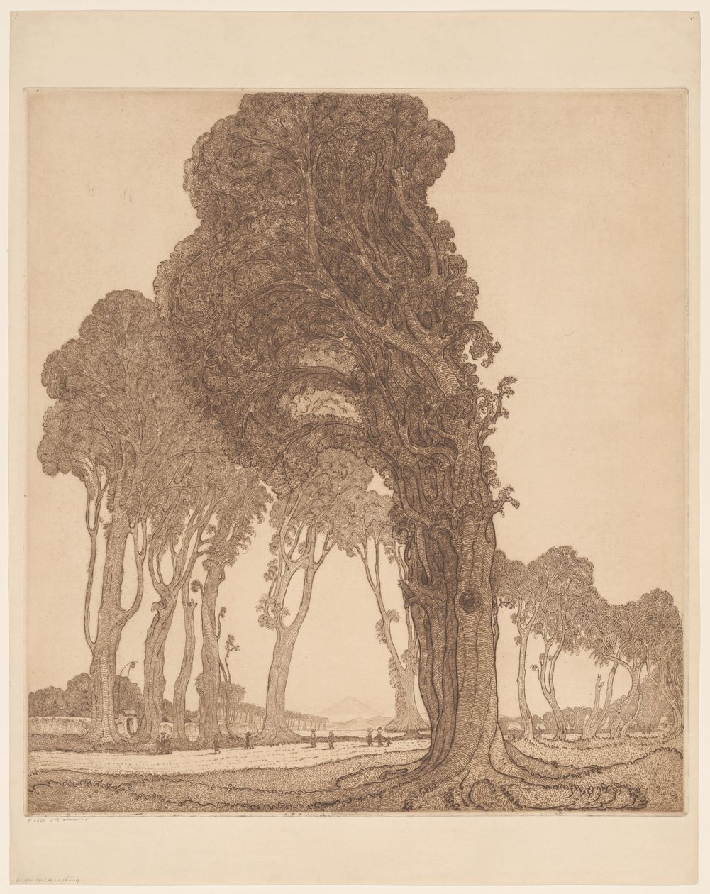 Část hlavní silnice u dessa Cakranegara (Tjakranegara) na Lomboku The Great Road (původní název) od Wijnand Otto Jan Nieuwenkamp
