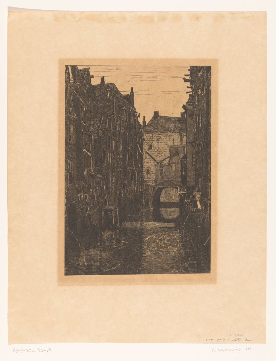 Domy na Voorstraatshaven v Dordrechtu Kanál v Dordrechtu (původní název) Dordrecht, šest leptů W.O.J. Nieuwenkamp a J.M. Degrees of Roggen (původní název série) od Wijnand Otto Jan Nieuwenkamp