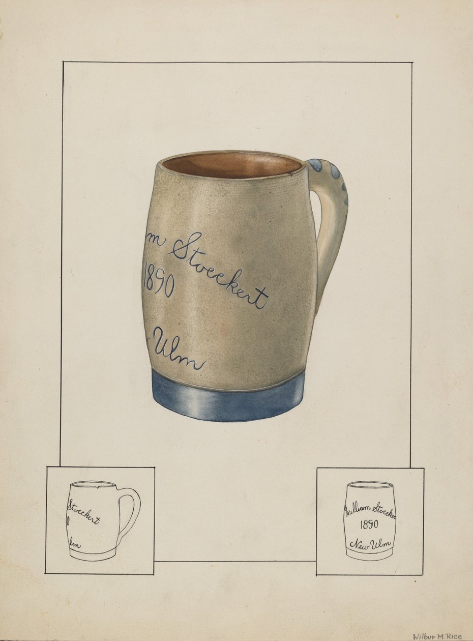 Kameninový džbánek na pivo, c. 1938. od Wilbur M Rice