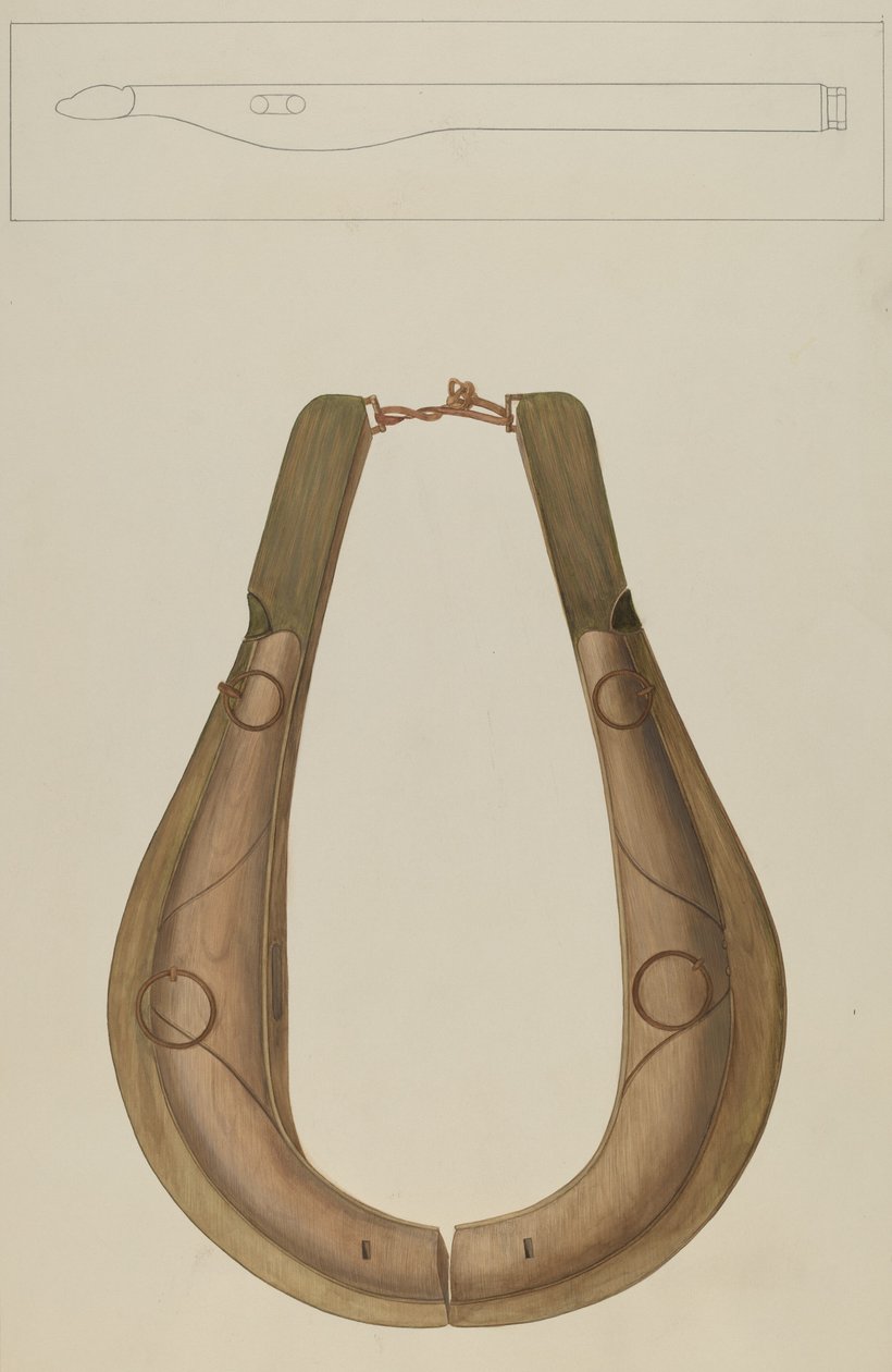 Horse Collar and Hame, c. 1938. od Wilbur M Rice