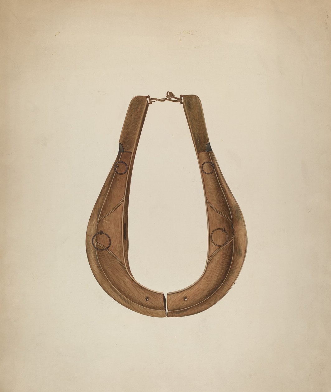 Horse Collar and Hame, c. 1941. od Wilbur M Rice