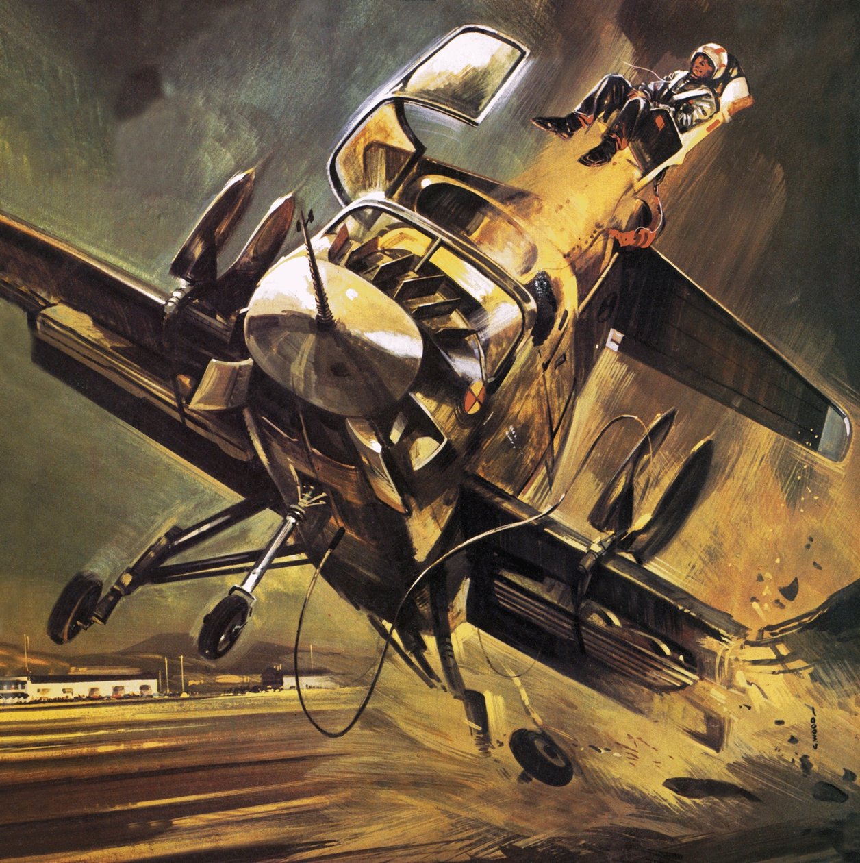 Katapultáž pilota z letounu Ryan XV-5 Jump Jet od Wilf (20th century) Hardy