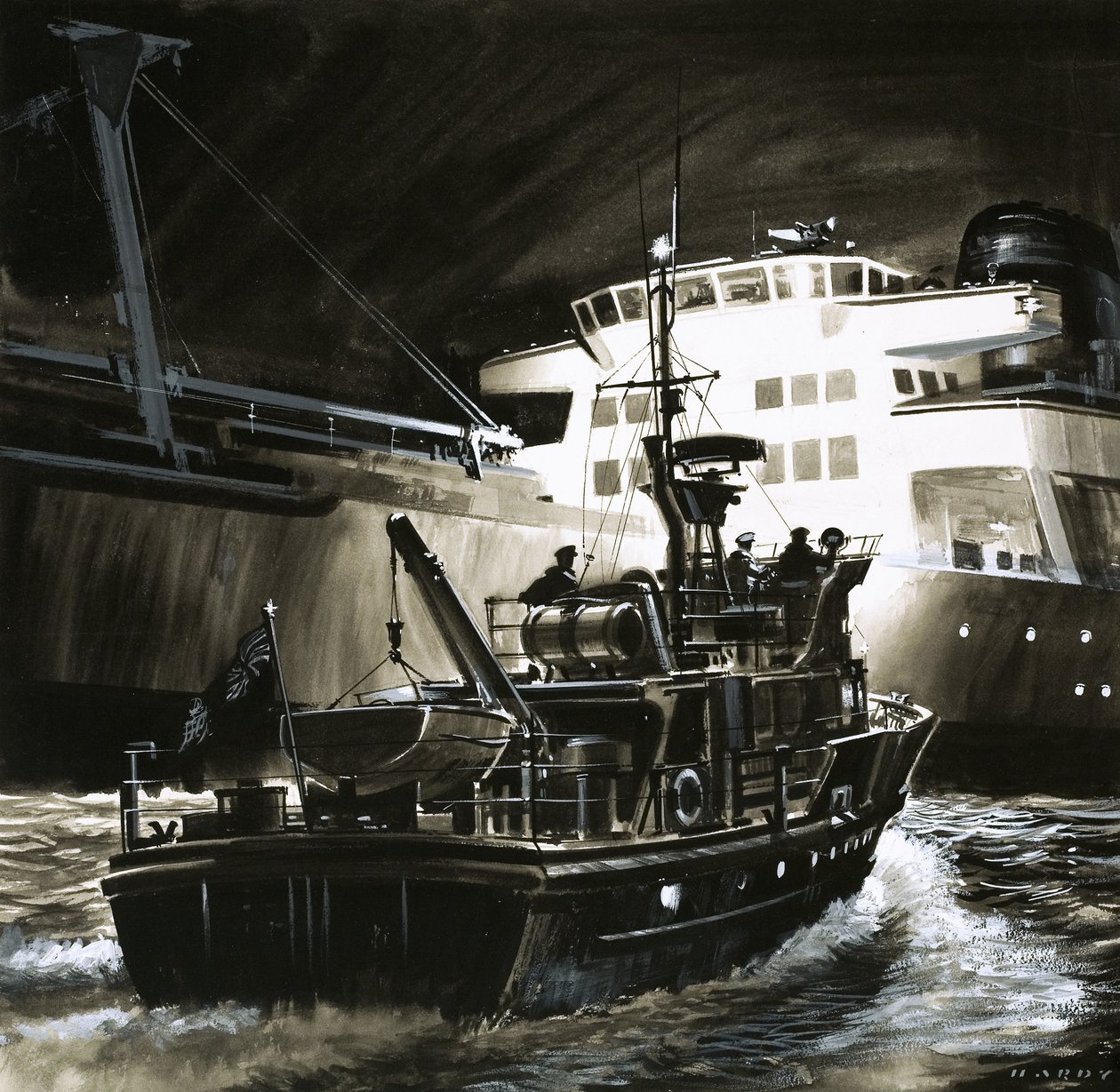 Britský způsob života: Výnosové kutry britské pobřežní stráže od Wilf (20th century) Hardy