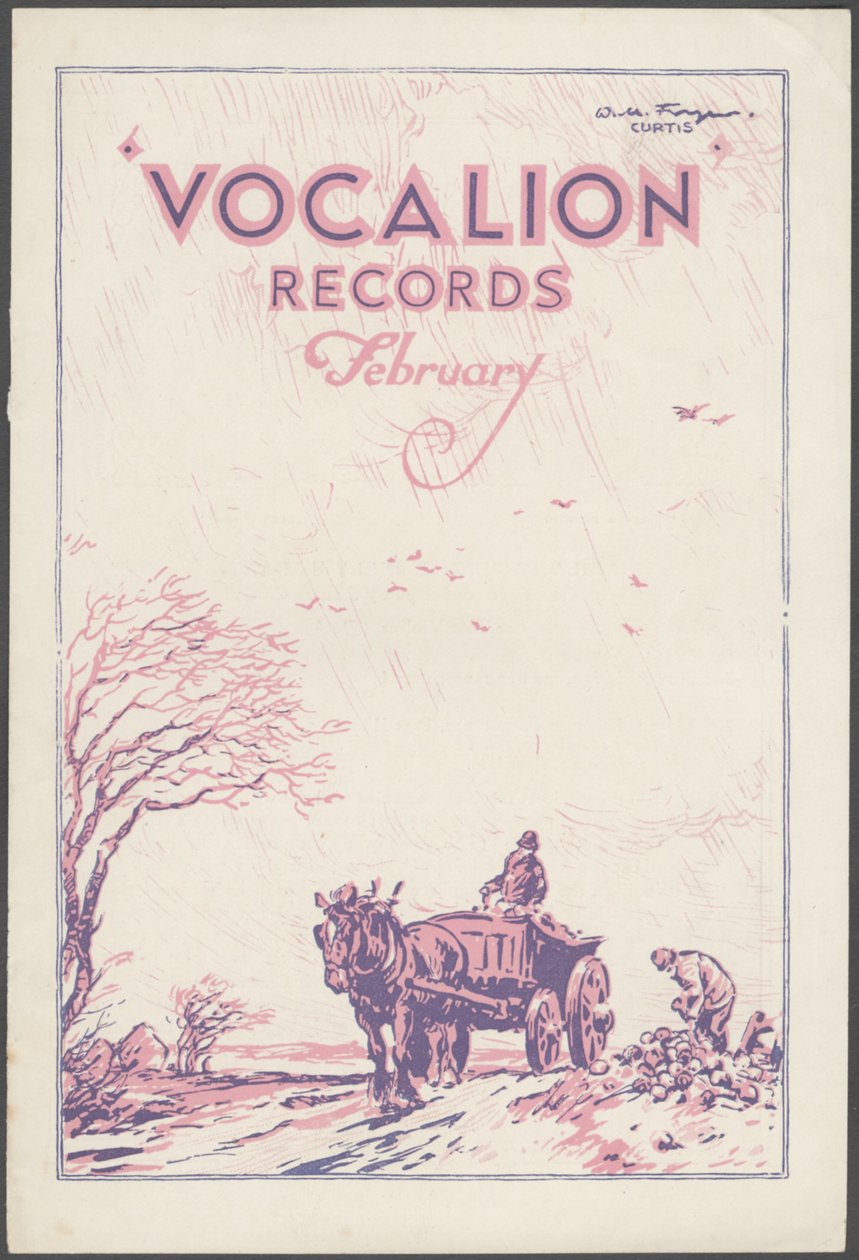 Vocalion Records Bulletin, 20. léta 20. století od Wilfred Fryer, Curtis Advertising Agency