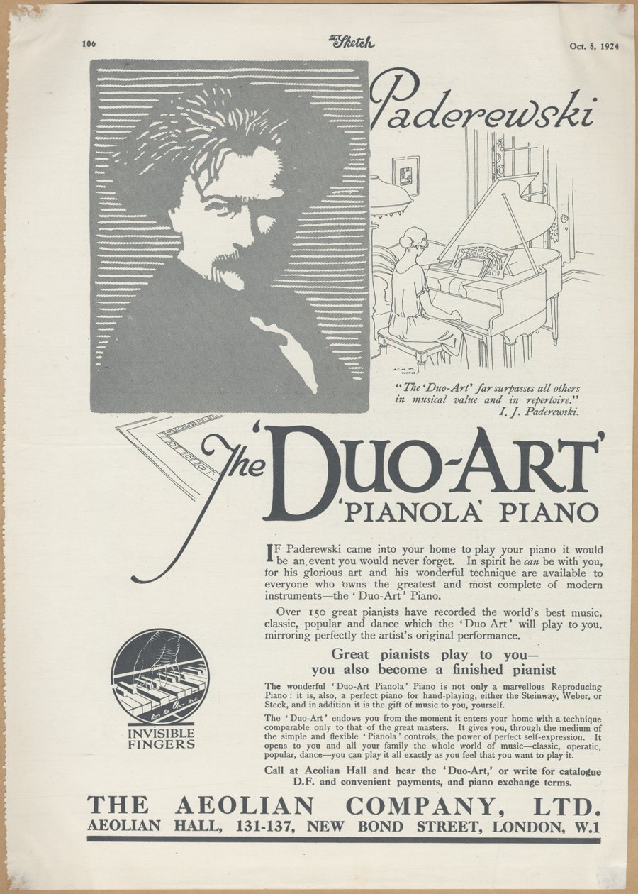 Pianas Aeolian Company, 1924 od Wilfred Fryer