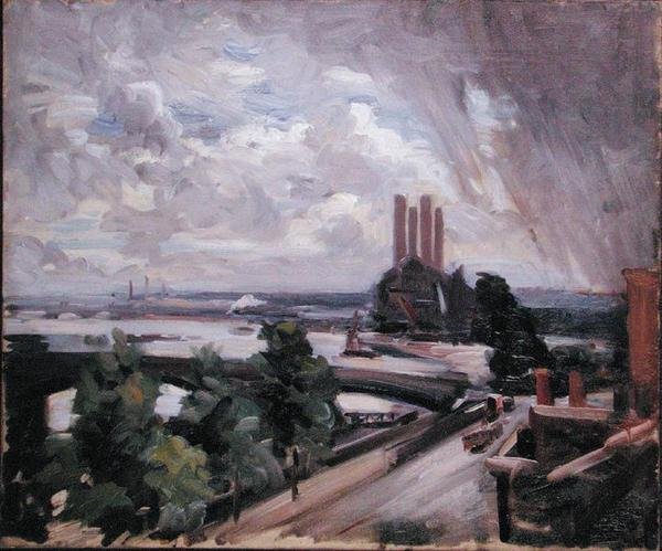 Battersea Bridge z Cheyne Walk, Chelsea (olej na plátně) od Wilfred Gabriel de Glehn