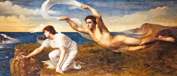 Boreas a Corithyia, kolem roku 1890 (olej na plátně) od Wilfred Gabriel de Glehn
