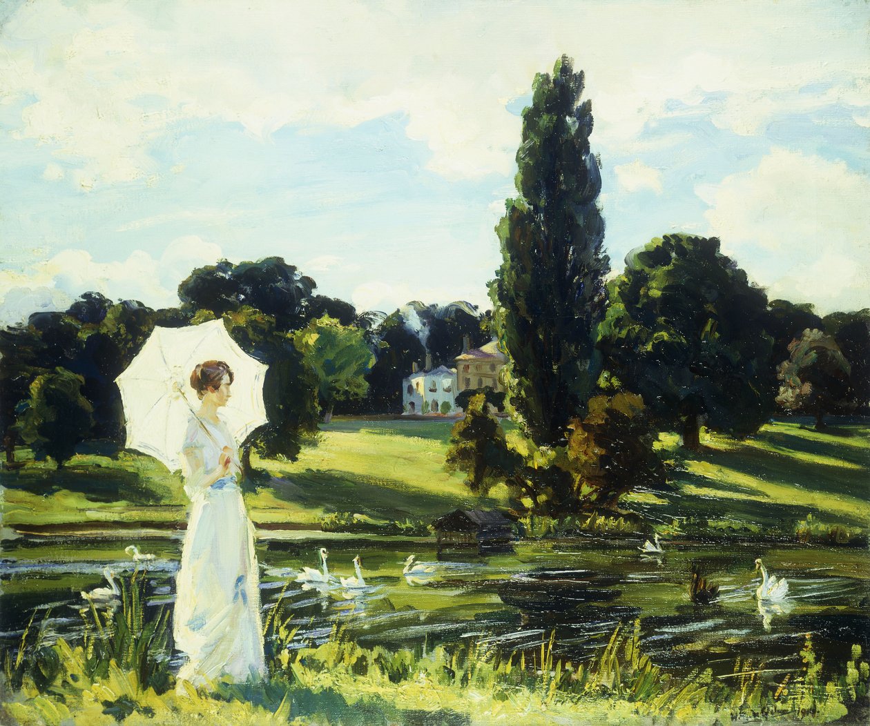 Lynne Fontanne u Temže od Wilfred Gabriel de Glehn